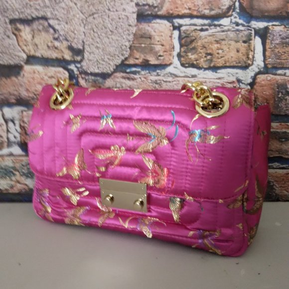So Posh Pink Butterfly Chain Strap Crossbody Bag - Picture 8 of 9